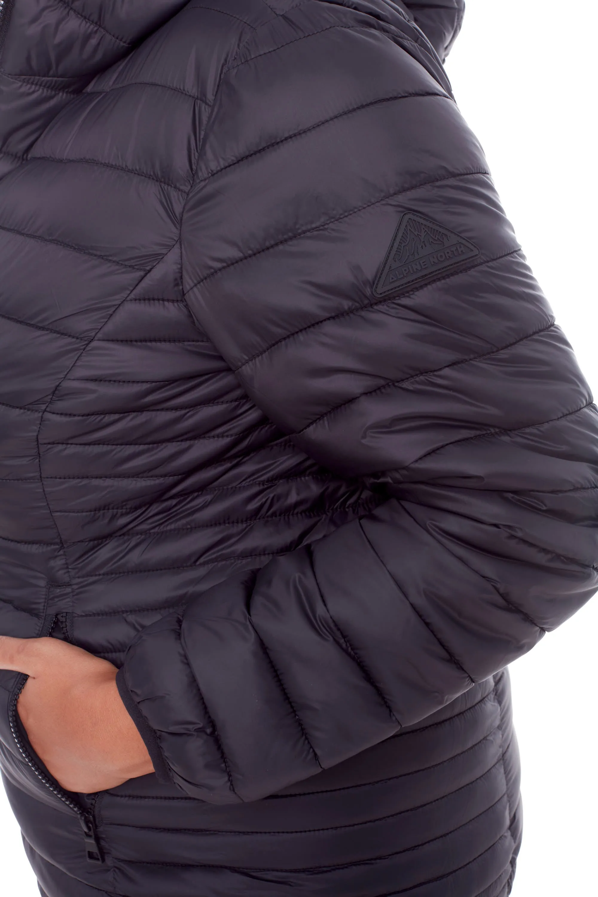 YOHO PLUS | WOMEN'S VEGAN DOWN (RECYCLED) LIGHTWEIGHT PACKABLE PUFFER, BLACK (PLUS SIZE)